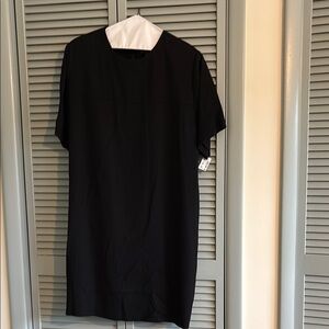 Lane Bryant Black Knee-Length Sheath Dress with Crew Neck